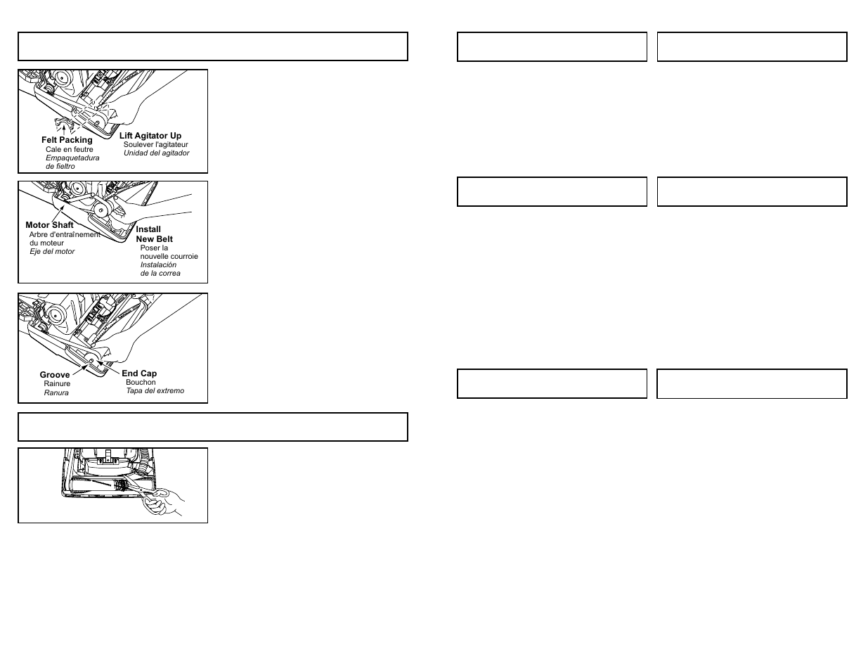 Replacing belt, Cleaning agitator | Panasonic MC-V5209 User Manual | Page 32 / 48