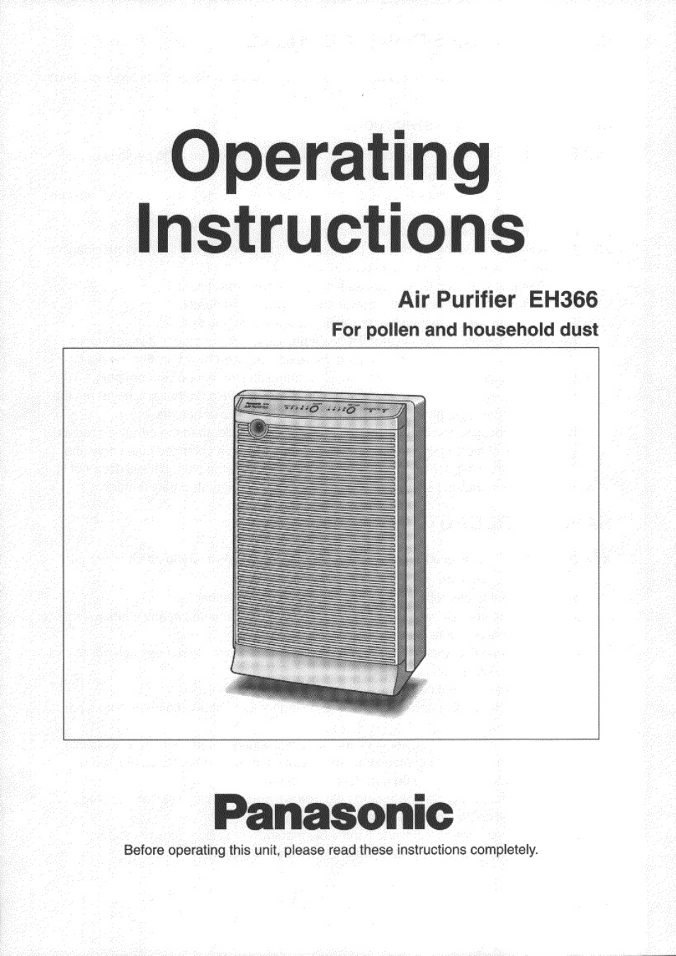 Panasonic EH366 User Manual | 12 pages