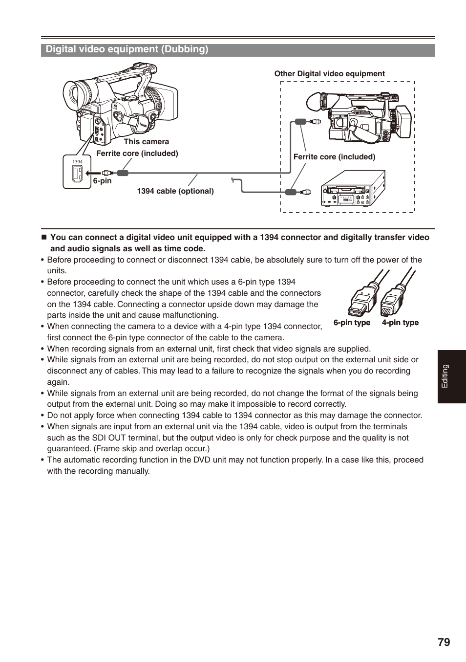 Digital video equipment (dubbing) | Panasonic AG-HPX170P User Manual | Page 79 / 128