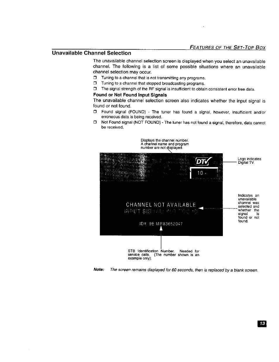 Unavailable channel selection | Panasonic TU-DST51 User Manual | Page 14 / 65