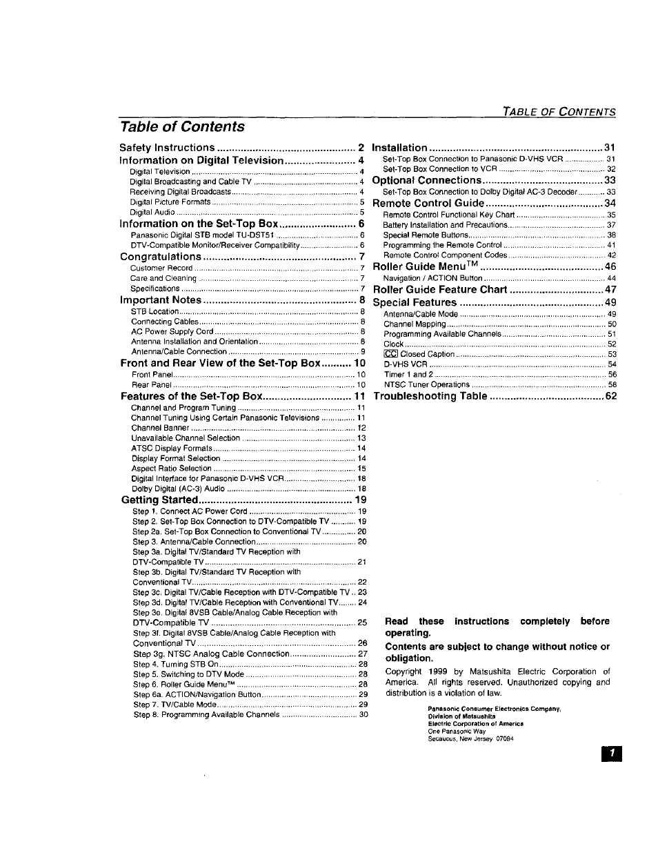 Panasonic TU-DST51 User Manual | Page 2 / 65