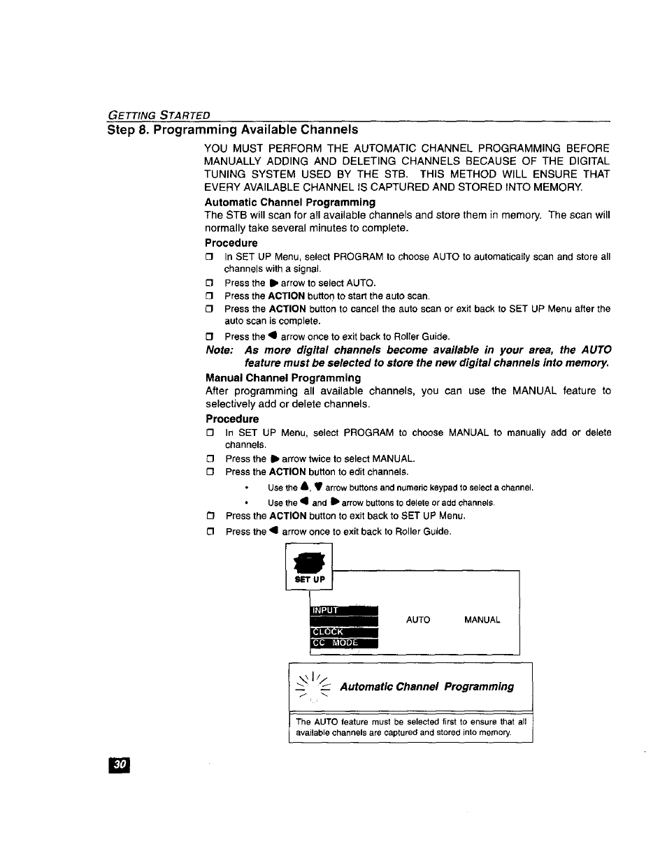 Step 8. programming available channels | Panasonic TU-DST51 User Manual | Page 31 / 65