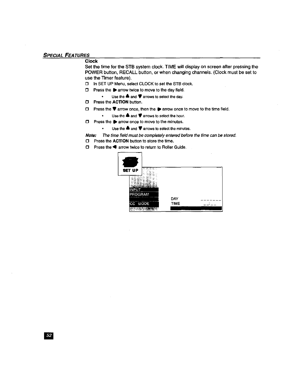 Clock | Panasonic TU-DST51 User Manual | Page 53 / 65