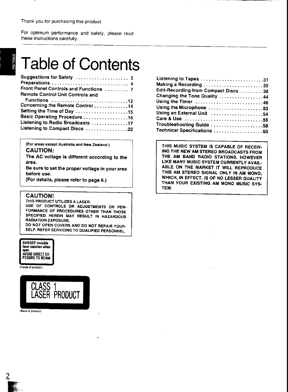 Panasonic SC-CH31 User Manual | Page 2 / 60