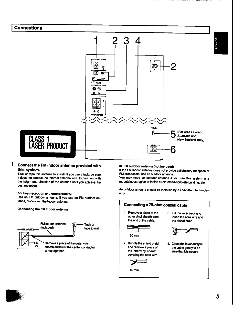 Connections | Panasonic SC-CH31 User Manual | Page 5 / 60