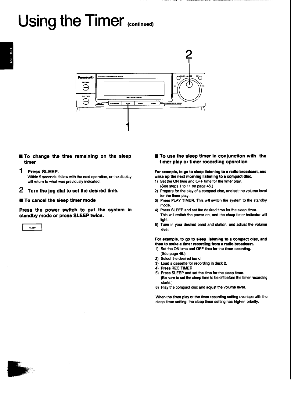 Using the tinner, Continued) | Panasonic SC-CH31 User Manual | Page 52 / 60