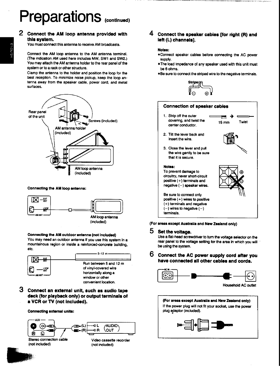 Preparations | Panasonic SC-CH31 User Manual | Page 6 / 60