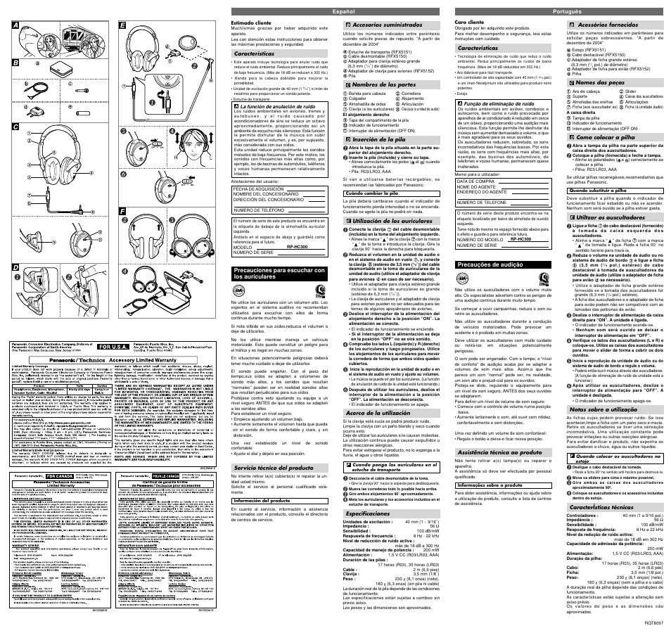 Panasonic RP-HC300 User Manual | Page 2 / 2