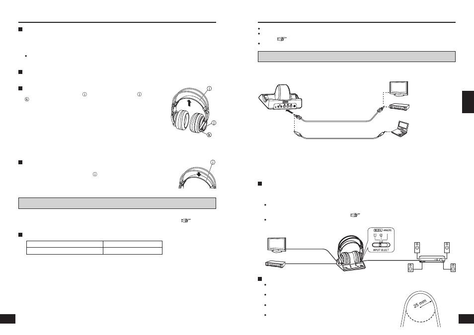 Raccordements, Avec des piles alcalines (vendues séparément), Raccordement à un appareil numérique | Préparatifs d’alimentation : casque, Pour vérifier la charge restante du bloc-batterie, Temps de fonctionnement avec une pile sèche, Raccordement à un amplificateur, etc, Si le voyant opr/charge ne s’allume pas en rouge, Utilisation d’un câble optique numérique | Panasonic RPWF6000 User Manual | Page 13 / 35