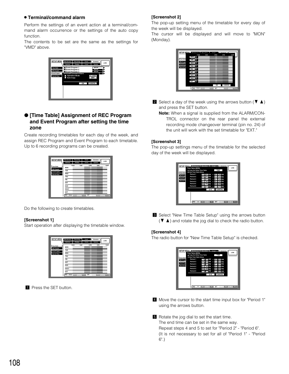 8 terminal/command alarm | Panasonic WJ-HD309 User Manual | Page 108 / 164