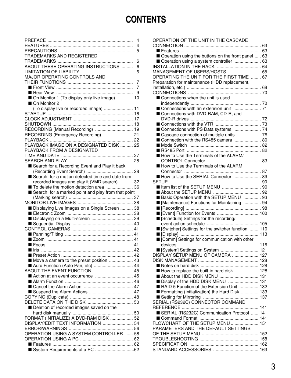 Panasonic WJ-HD309 User Manual | Page 3 / 164