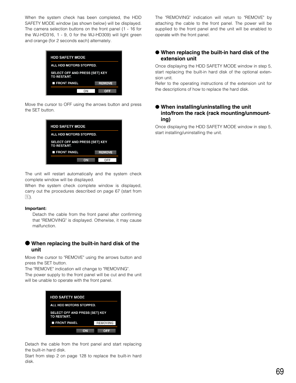 Panasonic WJ-HD309 User Manual | Page 69 / 164