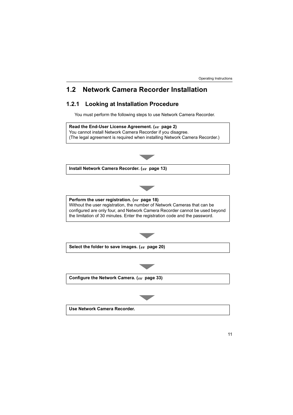 2network camera recorder installation, 1looking at installation procedure, 2 network camera recorder installation | 1 looking at installation procedure | Panasonic BB-HNP60 User Manual | Page 11 / 86