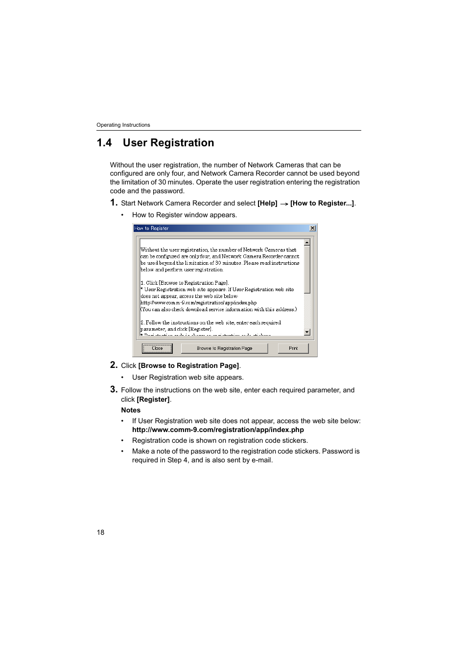 4user registration, 4 user registration | Panasonic BB-HNP60 User Manual | Page 18 / 86