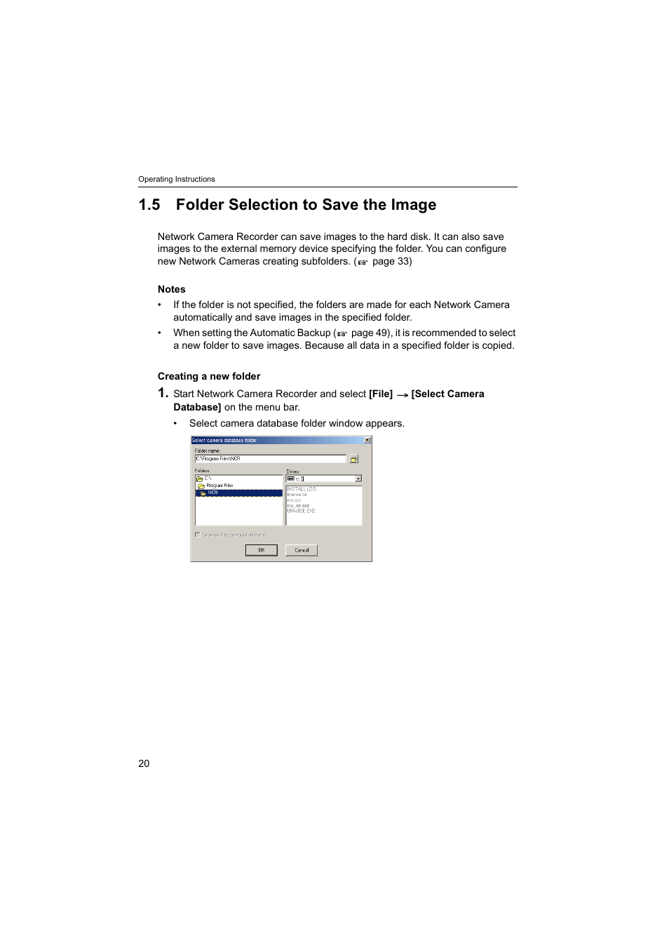 5folder selection to save the image, Ge 20), 5 folder selection to save the image | Panasonic BB-HNP60 User Manual | Page 20 / 86