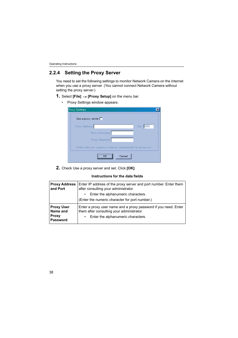 4setting the proxy server, 4 setting the proxy server | Panasonic BB-HNP60 User Manual | Page 38 / 86