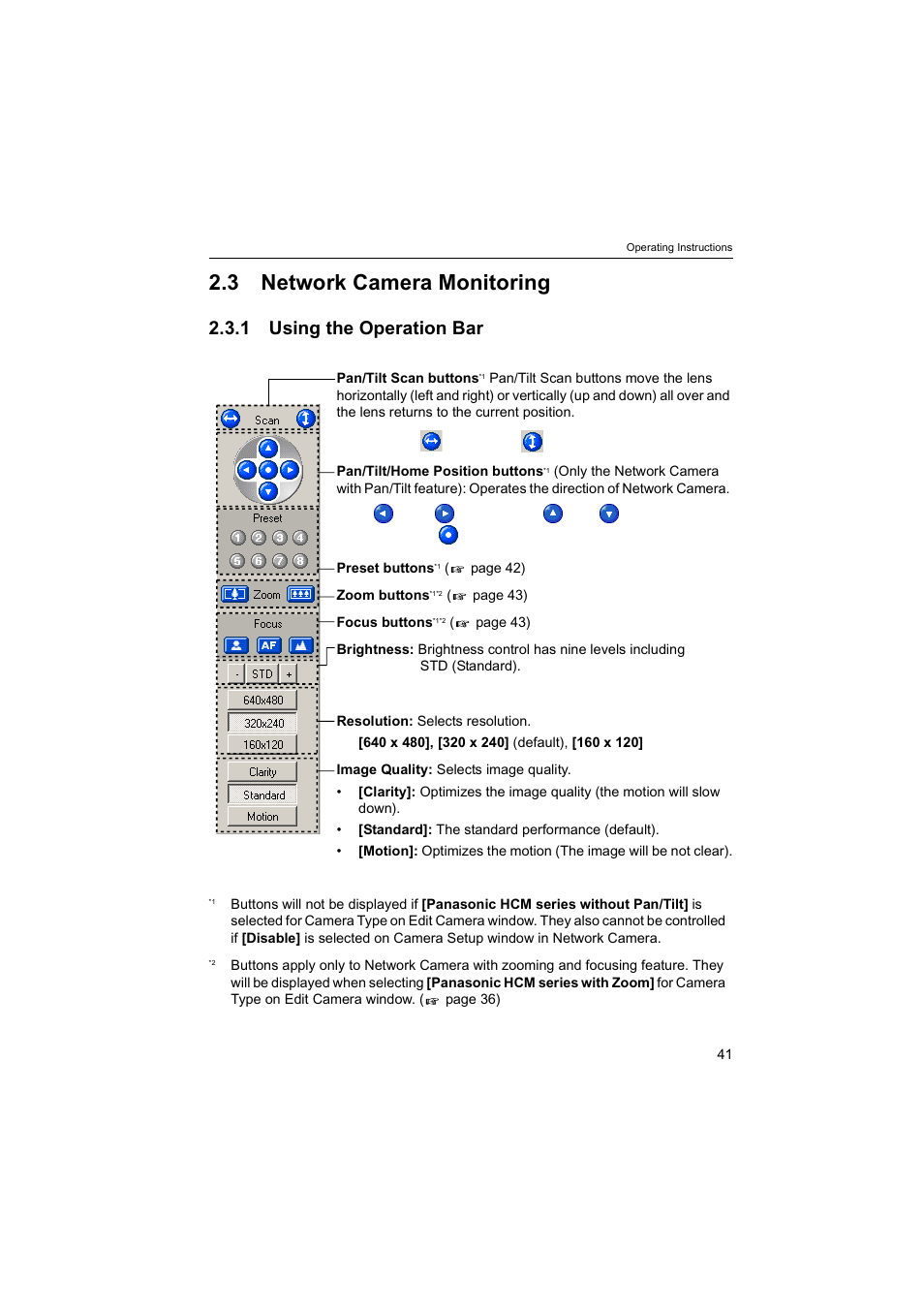 3network camera monitoring, 1using the operation bar, 3 network camera monitoring | 1 using the operation bar | Panasonic BB-HNP60 User Manual | Page 41 / 86