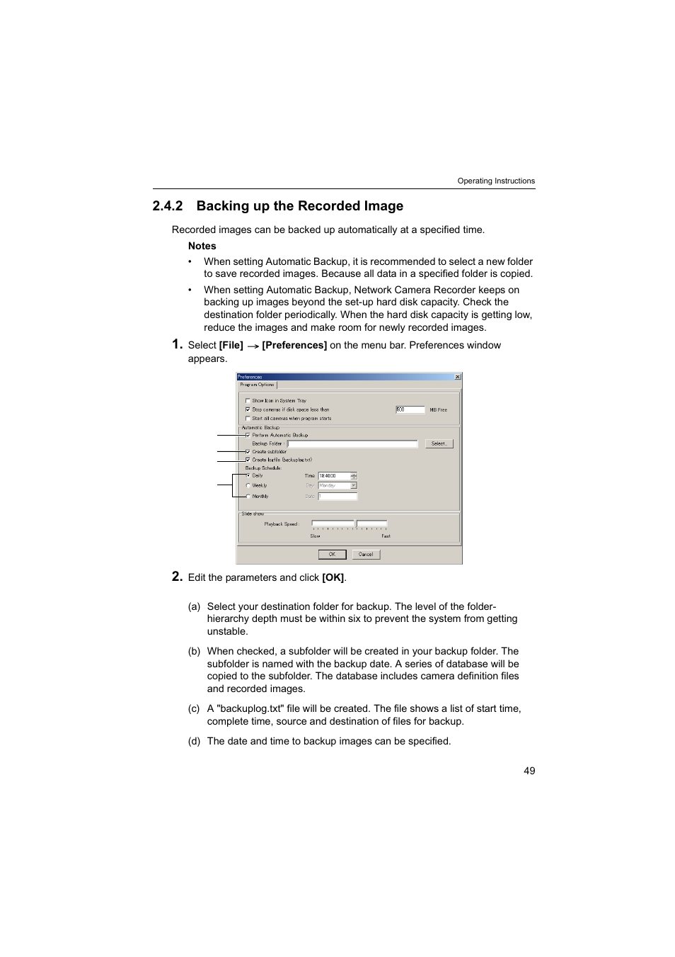 2backing up the recorded image, 2 backing up the recorded image | Panasonic BB-HNP60 User Manual | Page 49 / 86