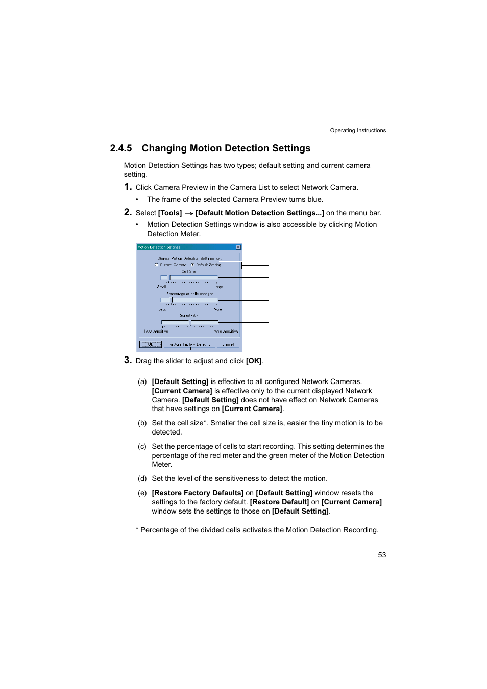 5changing motion detection settings, 5 changing motion detection settings | Panasonic BB-HNP60 User Manual | Page 53 / 86