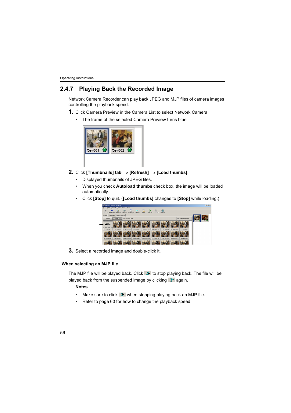 7playing back the recorded image, 7 playing back the recorded image | Panasonic BB-HNP60 User Manual | Page 56 / 86