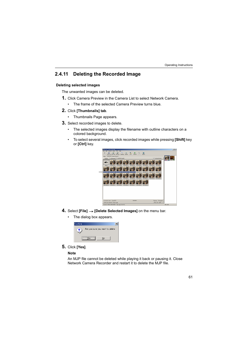 11deleting the recorded image, 11 deleting the recorded image | Panasonic BB-HNP60 User Manual | Page 61 / 86