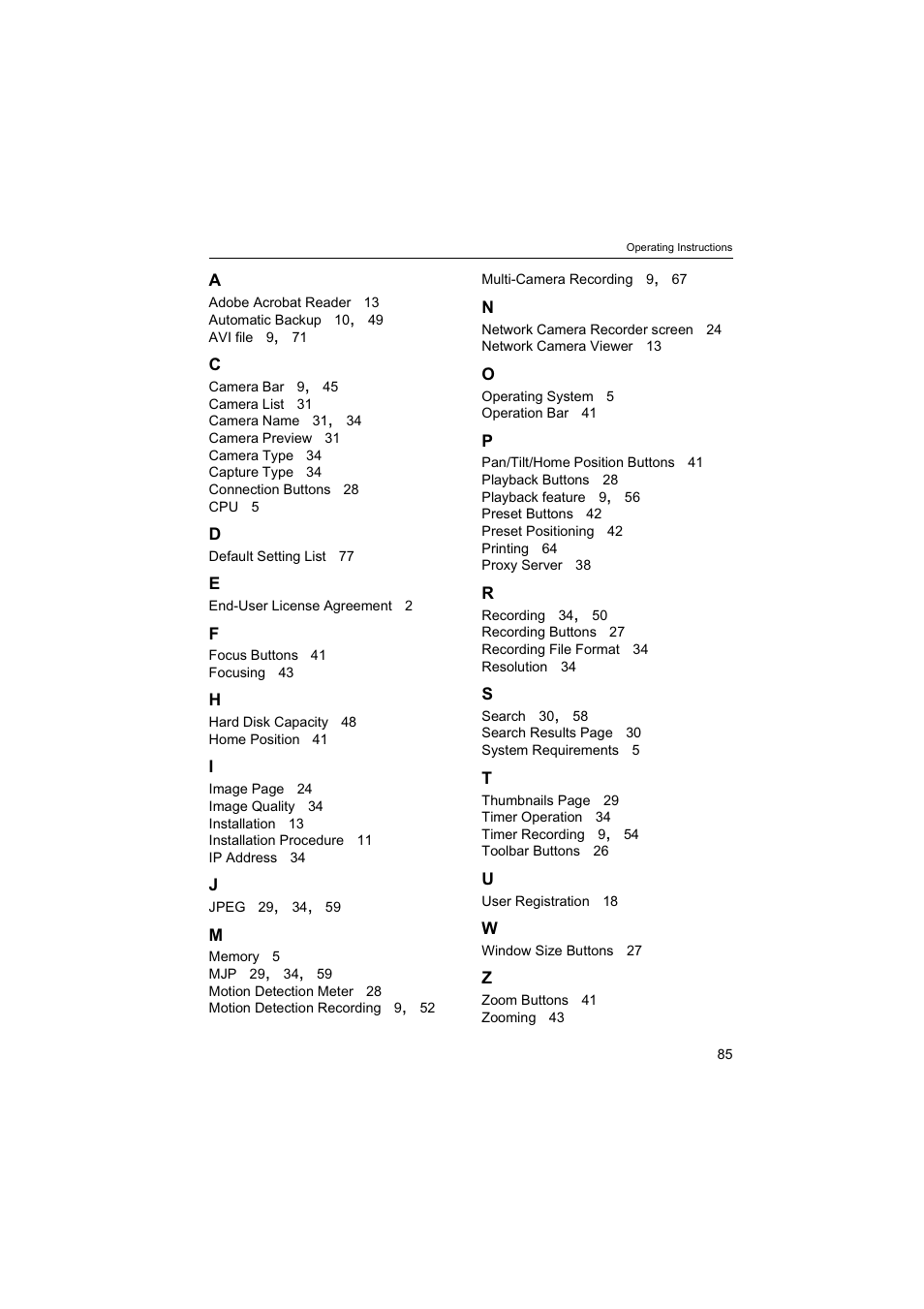 Panasonic BB-HNP60 User Manual | Page 85 / 86