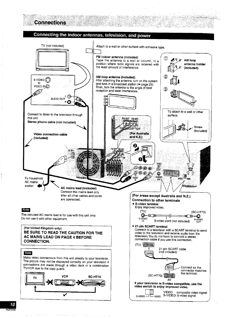 Cònaéction | Panasonic SC-HT70 User Manual | Page 10 / 52