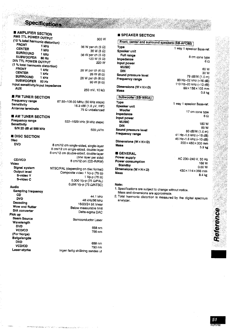 Lill, Siie | Panasonic SC-HT70 User Manual | Page 51 / 52
