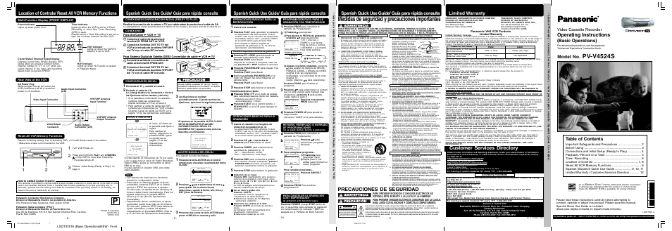 Panasonic PV-V4524S User Manual | Page 6 / 12