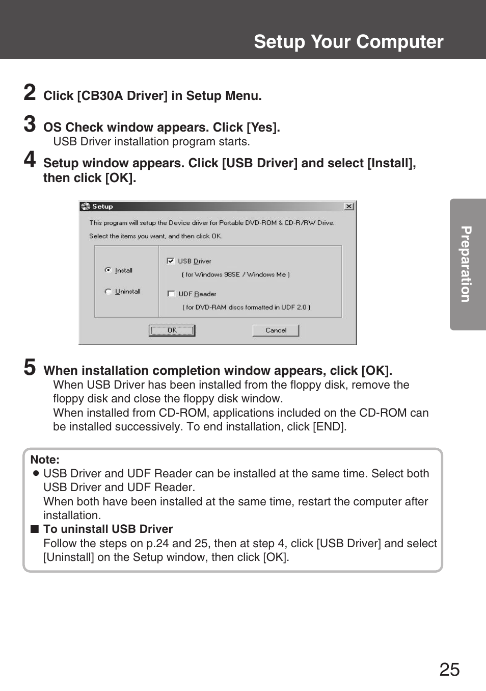 Setup your computer | Panasonic KXL-CB30AU User Manual | Page 25 / 75