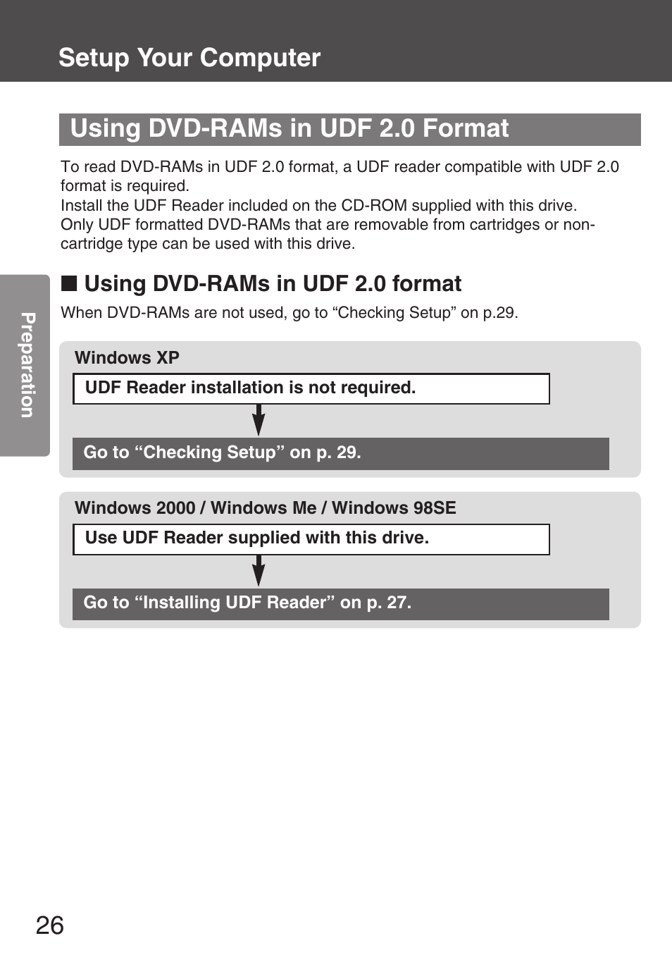 Using dvd-rams in udf 2.0 format | Panasonic KXL-CB30AU User Manual | Page 26 / 75