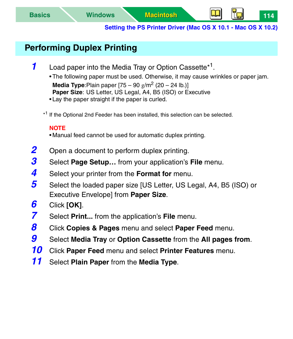 Performing duplex printing, Inting | Panasonic KX-P7305 User Manual | Page 119 / 277