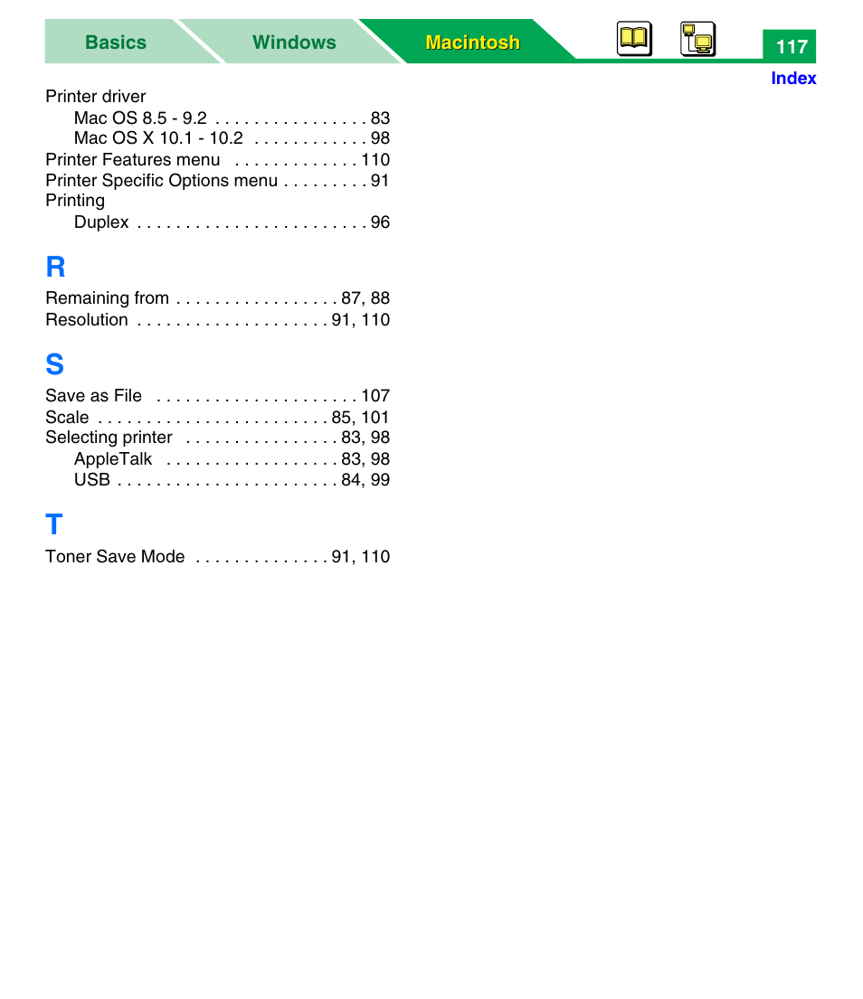 P - t | Panasonic KX-P7305 User Manual | Page 122 / 277