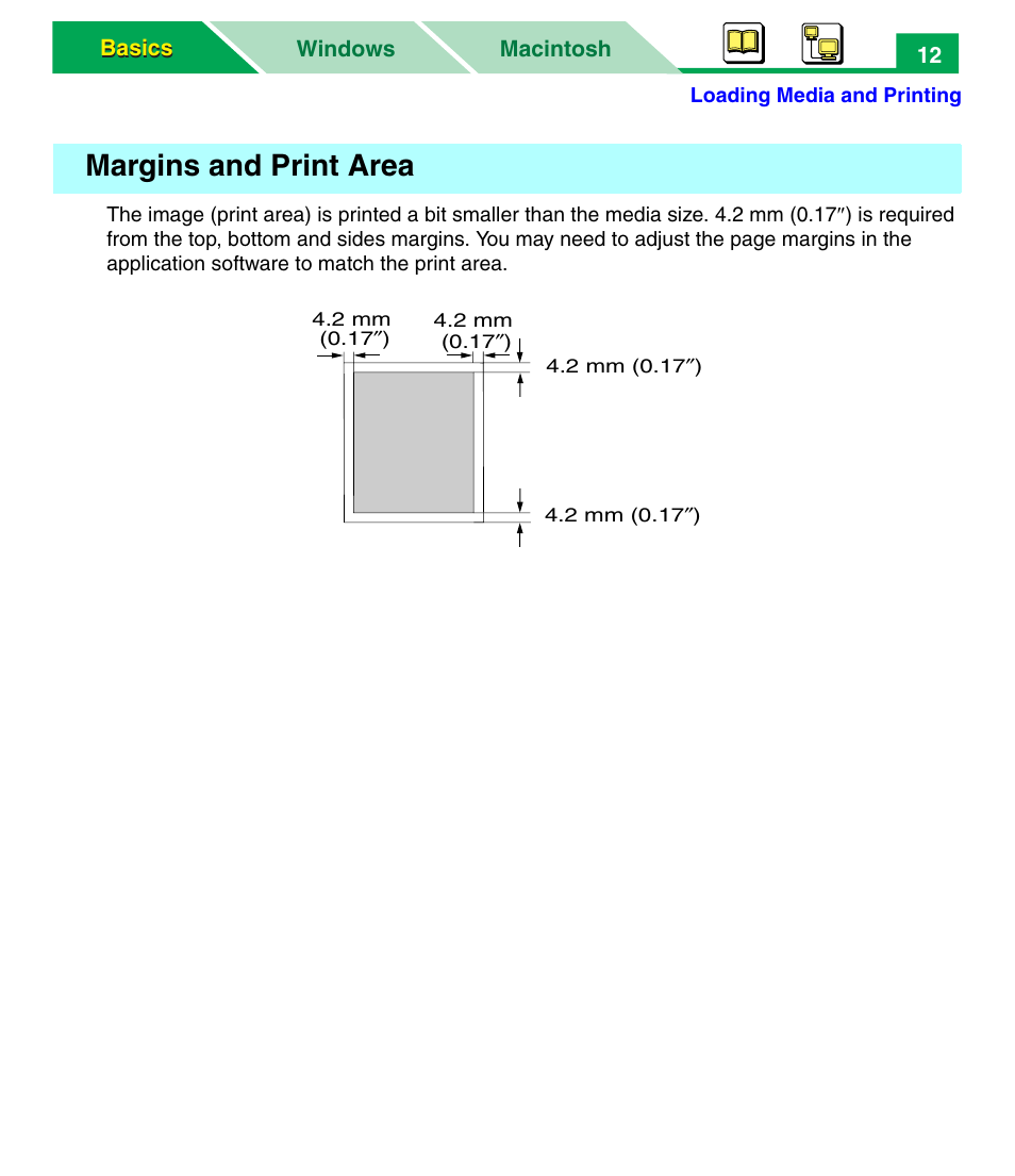 Margins and print area | Panasonic KX-P7305 User Manual | Page 17 / 277