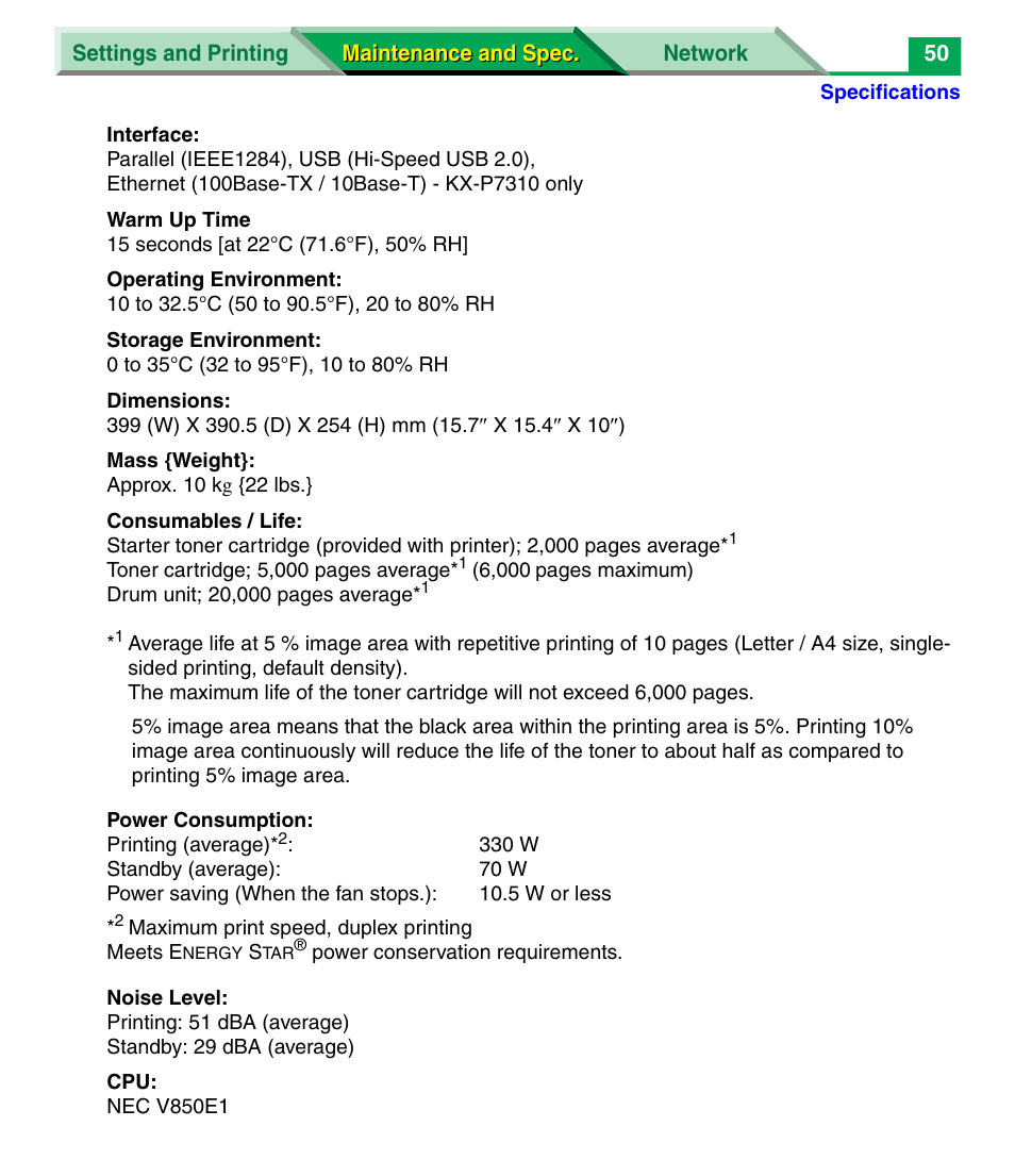 Panasonic KX-P7305 User Manual | Page 172 / 277