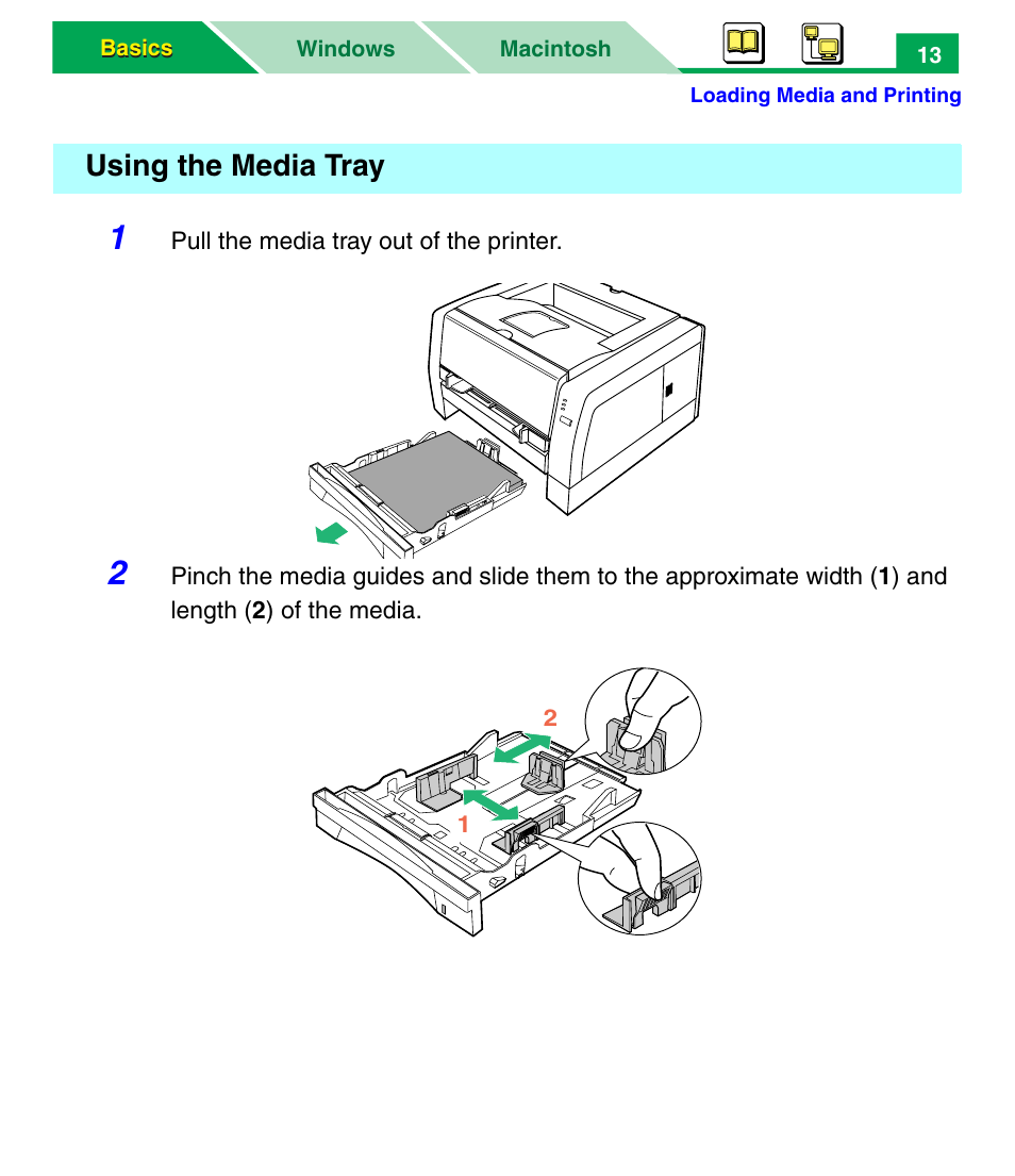 Using the media tray | Panasonic KX-P7305 User Manual | Page 18 / 277