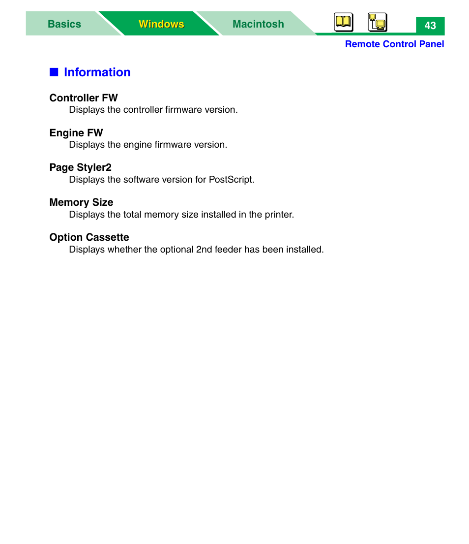 Information | Panasonic KX-P7305 User Manual | Page 48 / 277