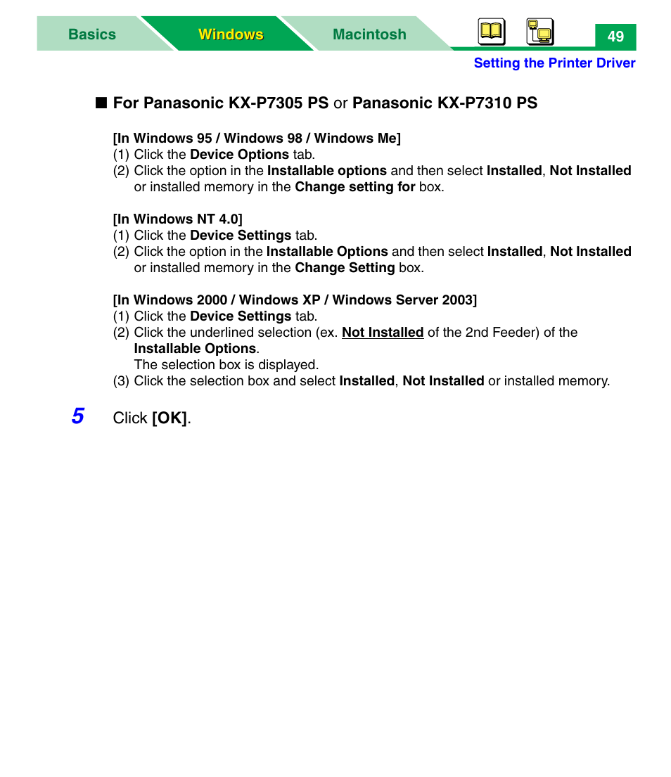 Panasonic KX-P7305 User Manual | Page 54 / 277