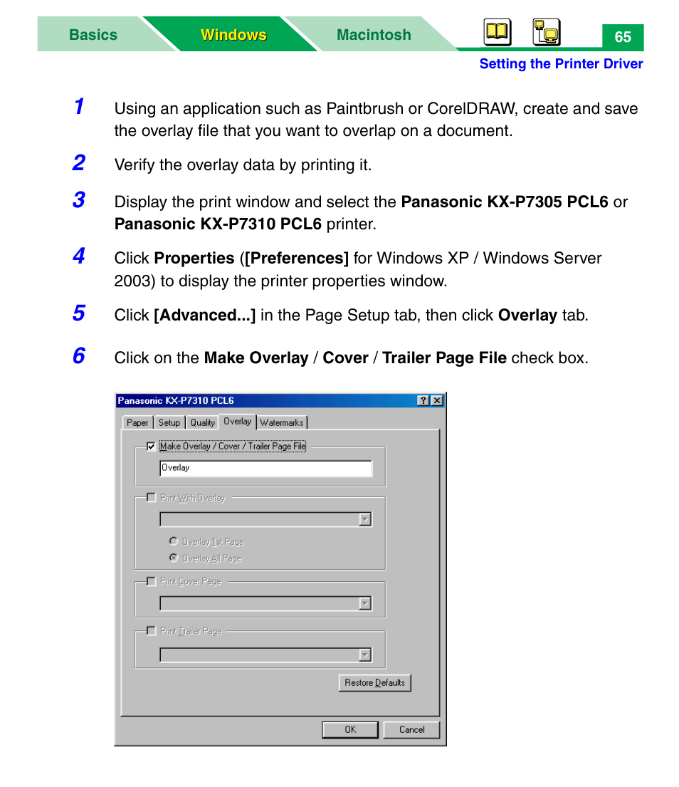 Panasonic KX-P7305 User Manual | Page 70 / 277