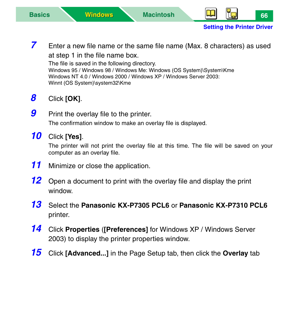 Panasonic KX-P7305 User Manual | Page 71 / 277