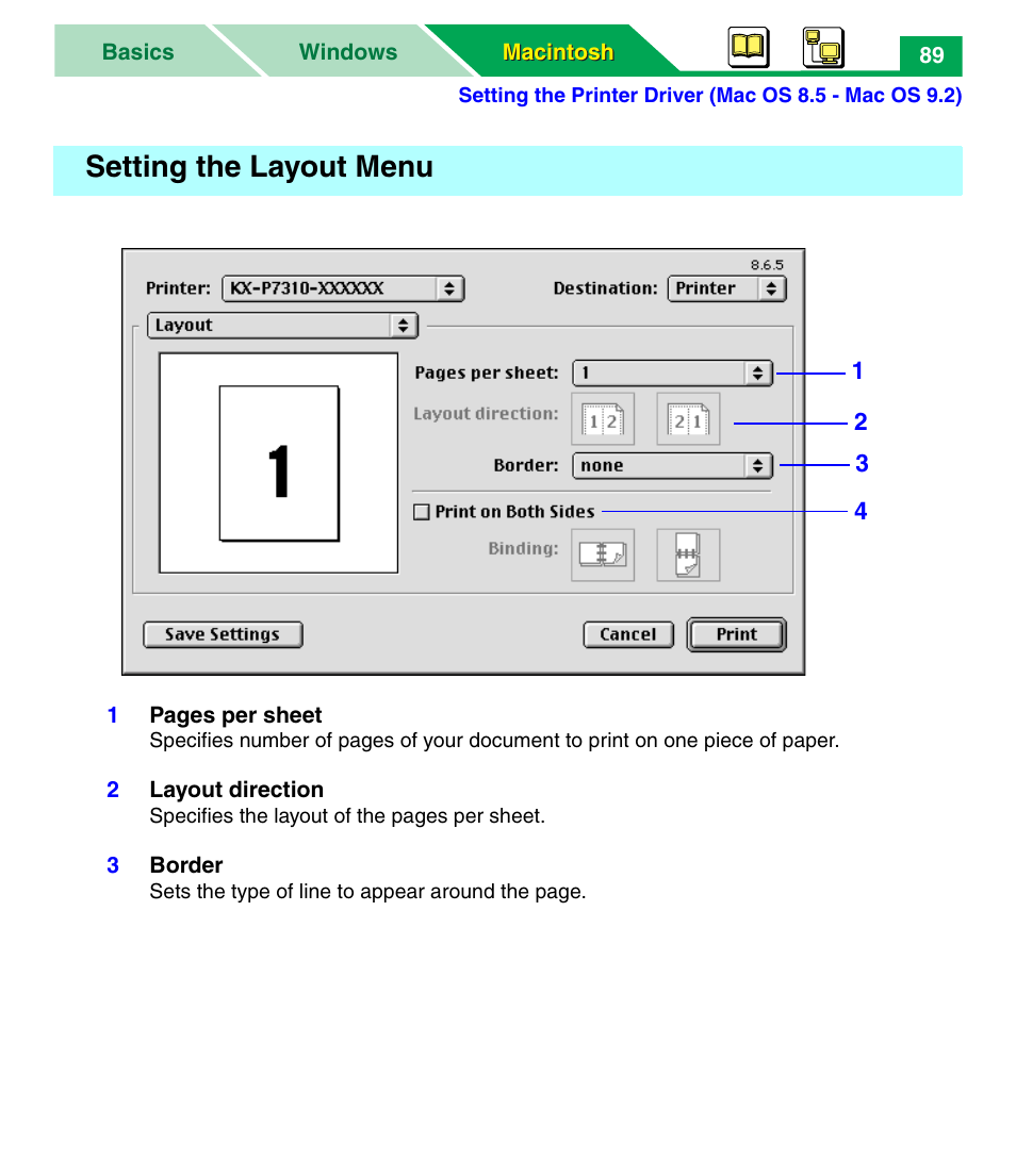 Setting the layout menu | Panasonic KX-P7305 User Manual | Page 94 / 277