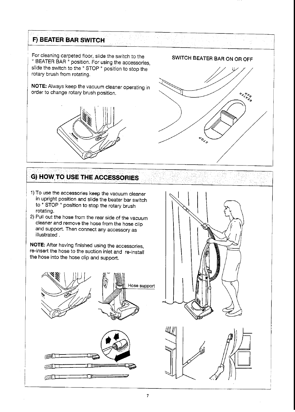 G) how to use theagoessorjes | Panasonic MC-E455 User Manual | Page 7 / 12