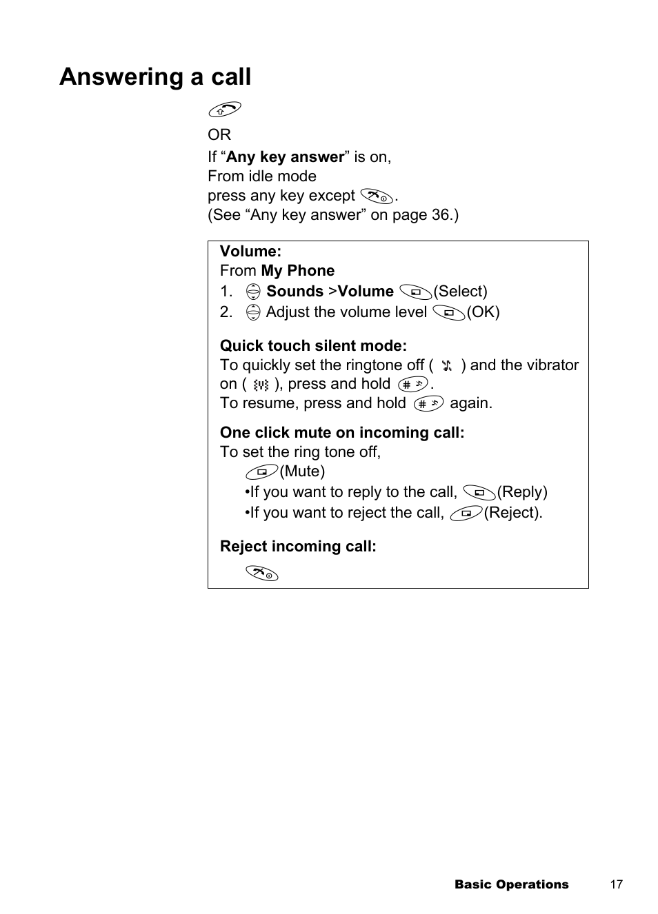 Answering a call | Panasonic EB-A100 User Manual | Page 20 / 93
