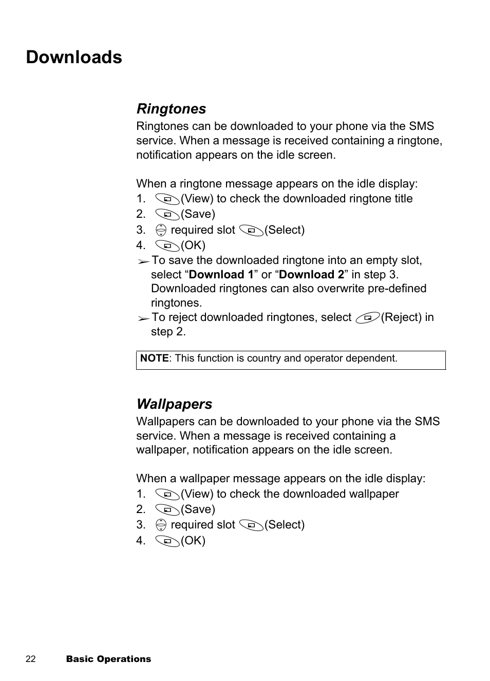 Downloads, Ringtones, Wallpapers | Panasonic EB-A100 User Manual | Page 25 / 93