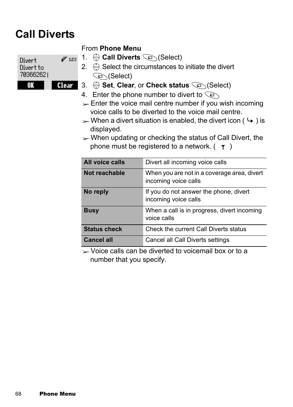 Call diverts | Panasonic EB-A100 User Manual | Page 71 / 93