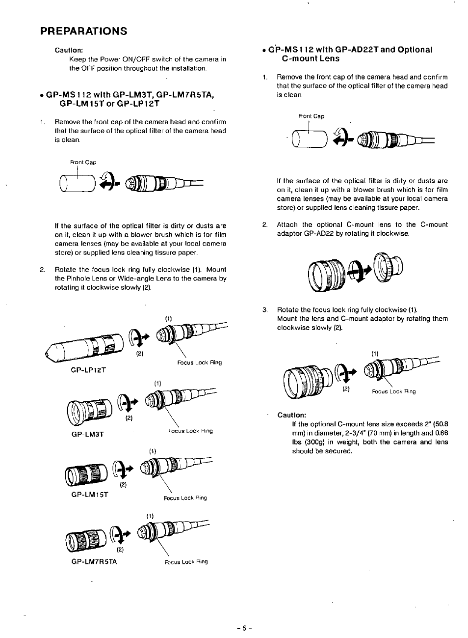 Tdii, Preparations | Panasonic GP-MS112 User Manual | Page 6 / 10