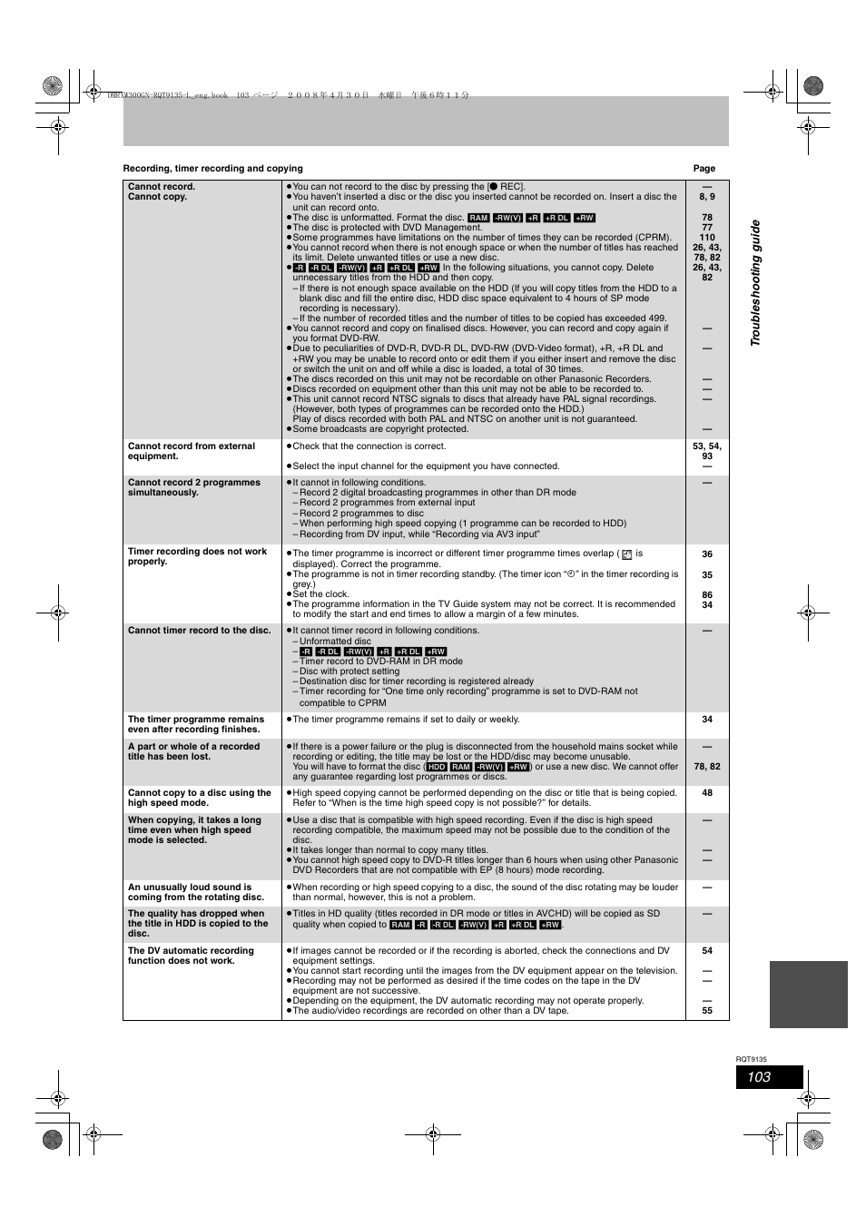 Panasonic DMR-XW300 User Manual | Page 103 / 116