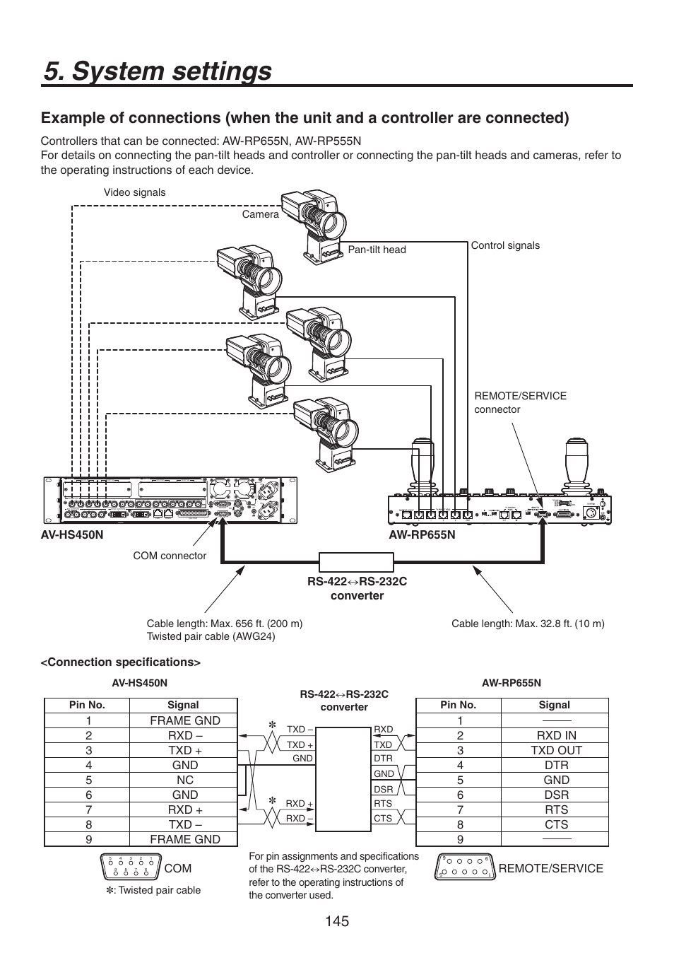 System settings | Panasonic AV-HS450N User Manual | Page 145 / 190