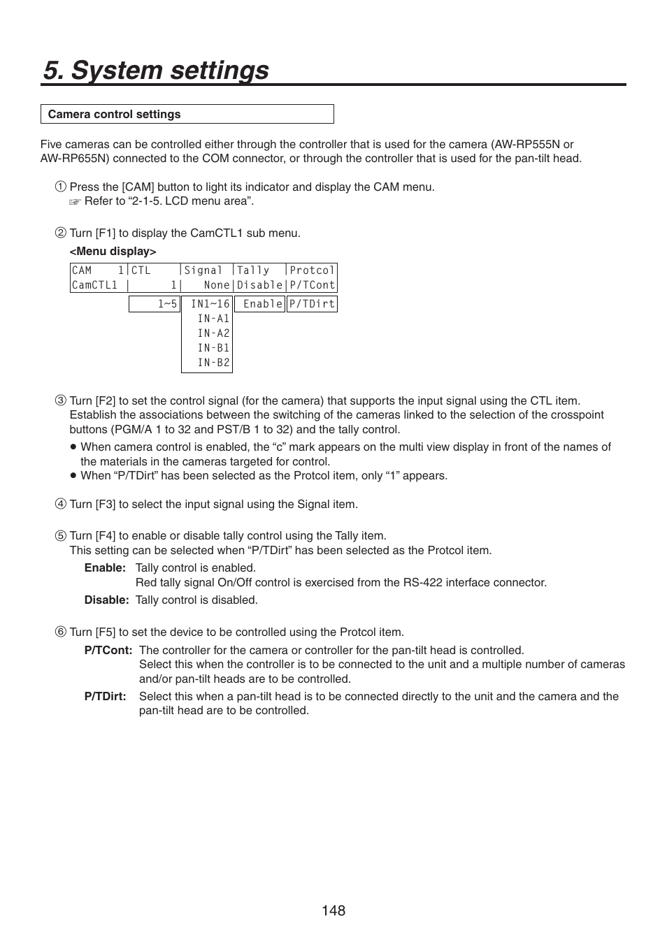 System settings | Panasonic AV-HS450N User Manual | Page 148 / 190