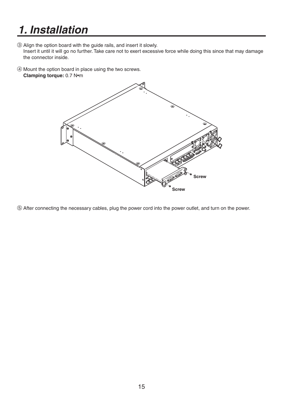 Installation | Panasonic AV-HS450N User Manual | Page 15 / 190